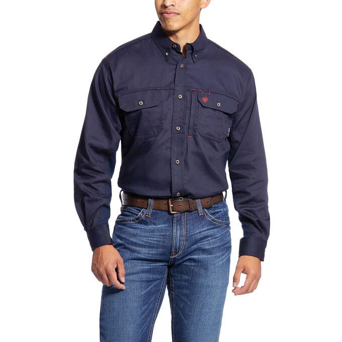 ARIAT FR SOLID VENT SHIRT - MEN'S - NAVY - 10019062