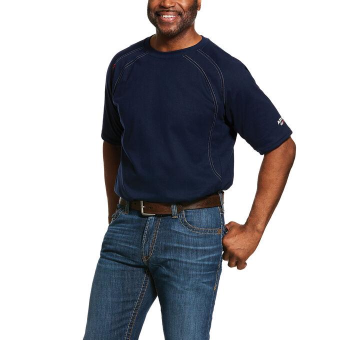 ARIAT FR WORK CREW T-SHIRT - MEN'S - NAVY - 10025370